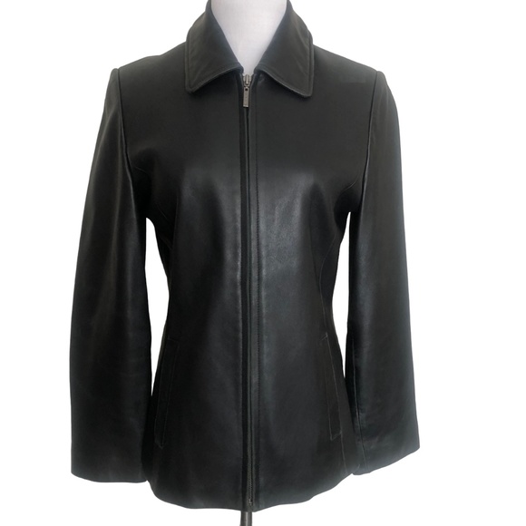 Liz Claiborne Jackets & Blazers - Liz Claiborne Lambskin Leather Scuba Jacket